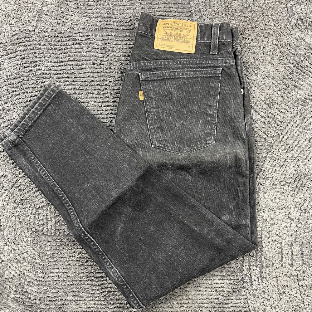 Levi's 962 Orange Tab 30x30 Jeans Women's Size‎ 13 Short USA Made Black 80s 90s